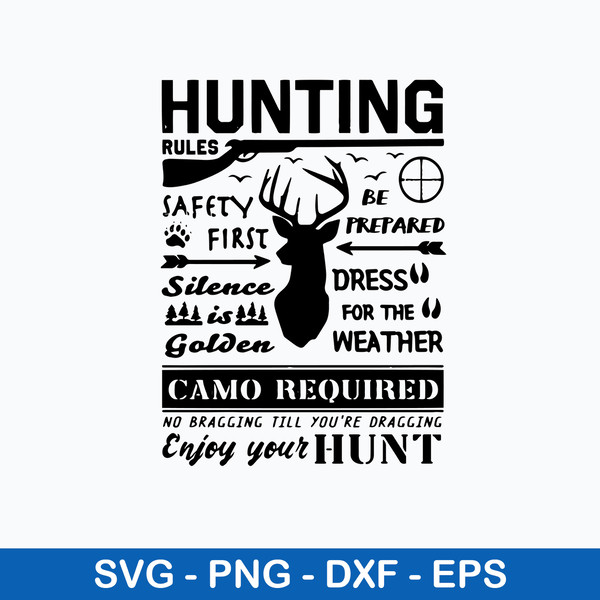 Deer Hunting Rules Svg, Hunting Poster Svg, Png Dxf Eps File.jpeg