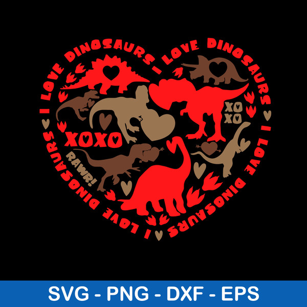 Dinosaur Heart Svg, Dinosaur Svg, Png Dxf Eps File.jpeg