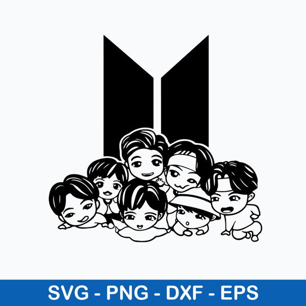 Dorable Tinytan BTS Members Under The Logo Svh, BTS, Star Kpop Svg, Png Dxf Eps File.jpeg