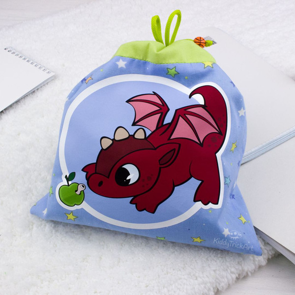 cotton bag with a dragon print