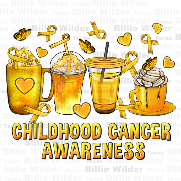 Childhood Cancer Awareness coffee cups png, yellow ribbon png, Childhood Cancer png, Cancer Awareness png, sublimate designs download - 1.jpg