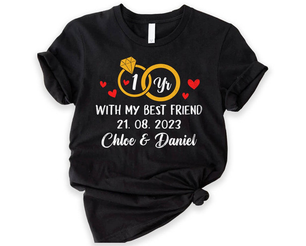 Personalized 1st Anniversary Gifts For Him and Her, 1 year Wedding Anniversary Shirt For Husband for Wife, Years With my best friend.jpg