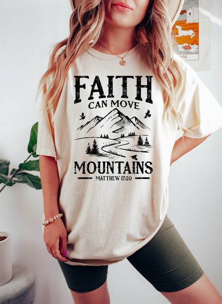 Faith can move mountains shirt, Christian tshirts, Bible verse shirt, Pray tee, Christian shirts, Faith based shirt, Christian apparel - 1.jpg