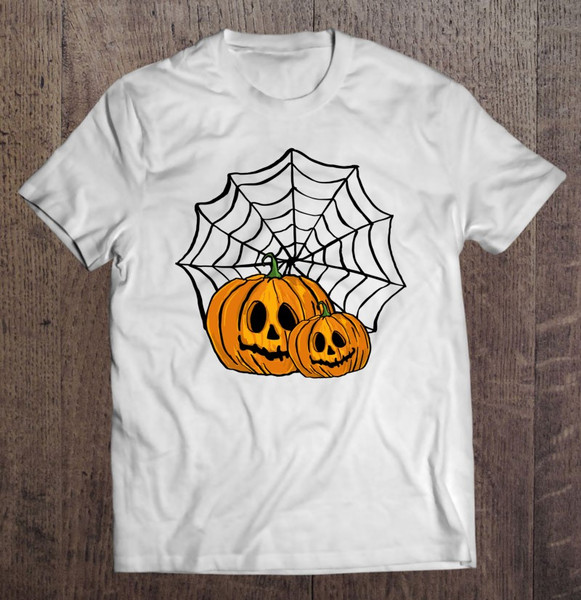 Halloween Pumpkins And Spider Net Art Classic.jpg