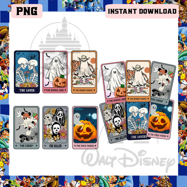Bundle Retro Halloween Tarot Card Png, Summer Halloween Png, Retro Western Png - 1.jpg