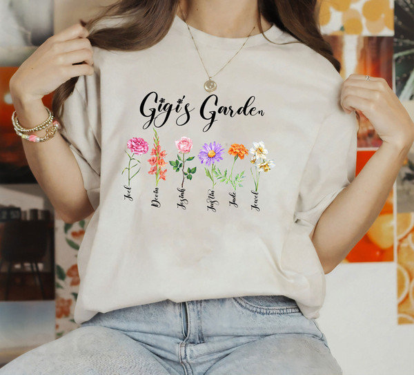 Gigi Garden Shirt, Mothers Day Gift for Gigi, Birth Month Flowers, Personalized Gifts for Grandma, Gigi Gift, Gigi Shirt - 1.jpg