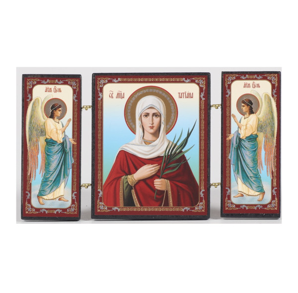 Triple folding icon on a wood -  Holy Great Martyr Tatiana
