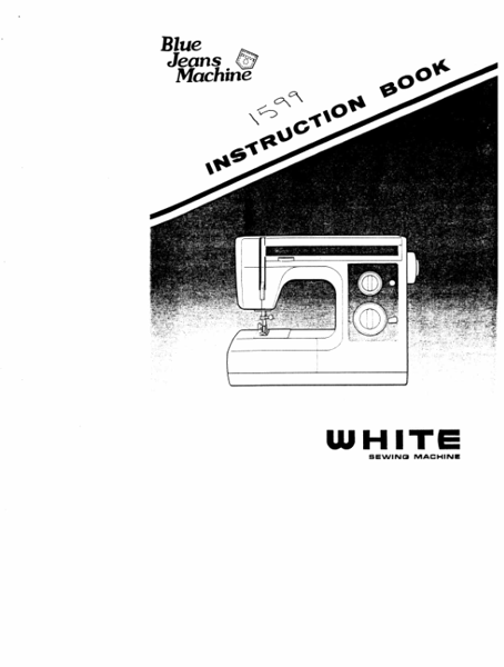 WHITE 1599 Blue Jeans Machine INSTRUCTION Book OPERATING MANUAL.png