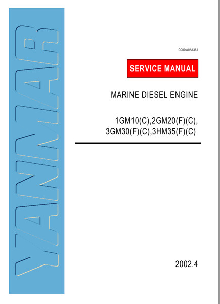 Yanmar 1GM10, 2GM20, 3GM30,3HM35 marine diesel engine service manual.png