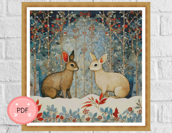 Two Rabbits In The Snowy Forest7.jpg