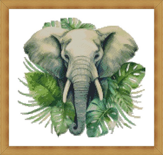 Elephant Surrounded By Leaves1.jpg