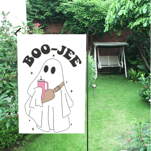 Boo-Jee ,Boo jee ghost Halloween Garden Flag.png