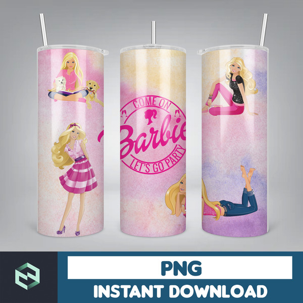 Barbie Tumbler Wrap, 20 oz Skinny Tumbler Wrap Sublimation Design, Straight & Tapered Tumbler Wrap (16).jpg