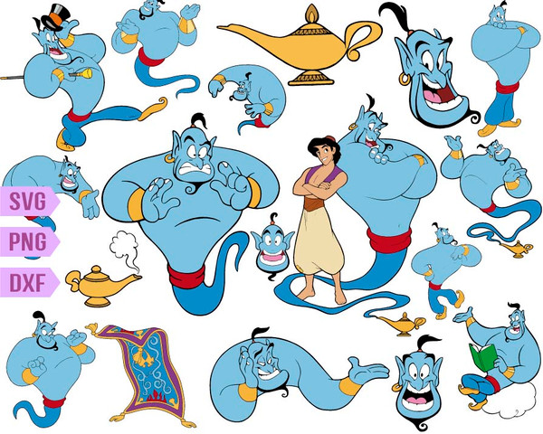 Disney Genie svg Bundle, Aladdin Svg, Aladdin png, Genie Ala - Inspire  Uplift