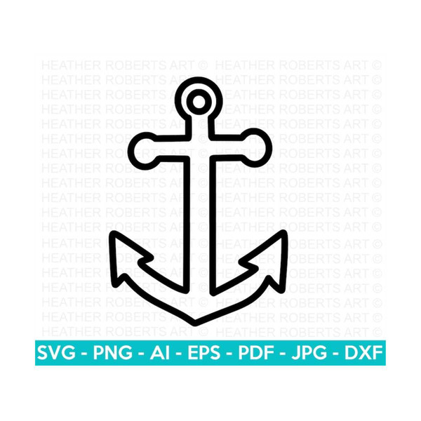 Anchor Outline SVG, Nautical SVG, Marine SVG, Boat Anchor Ou