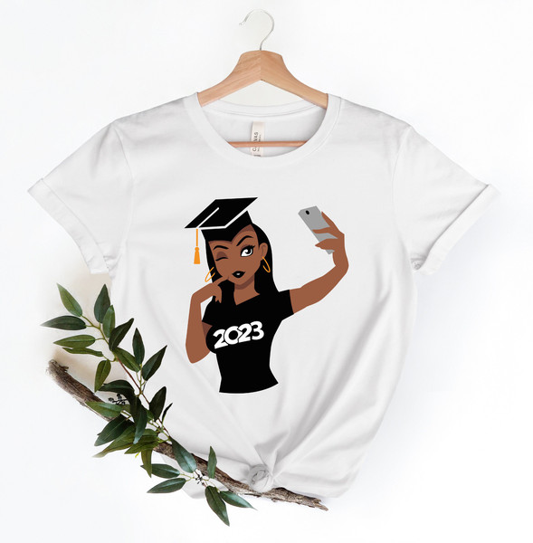 Black Girl 2023 Graduate T-Shirt, Funny Graduate Tee, African American Woman Tee, Graduation 2022 Shirt, Graduation Tee, Graduation Gift Tee - 4.jpg