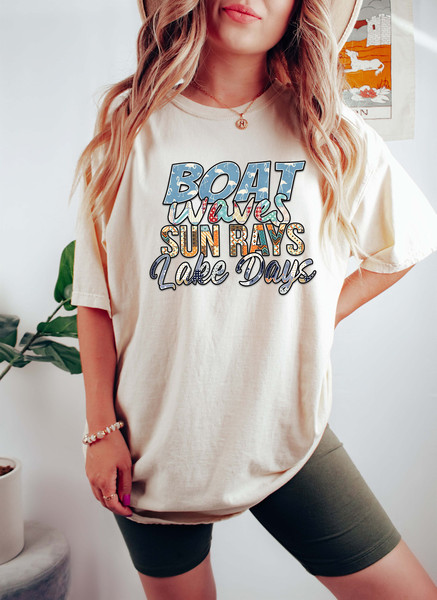 Boat Waves Sun Rays Lake Days Shirt, Lake Life Shirt, Boat Shirt,Cute Boat Shirt, Cute Lake Days T Shirt for Mom, Summer Life Shirt, Lake - 4.jpg