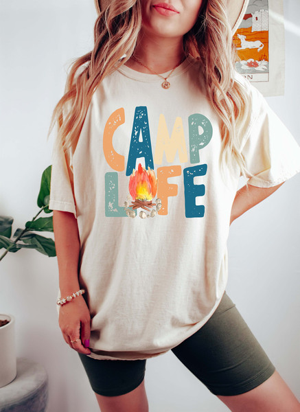 Camp Life Shirt, Happy Camping Shirt, Camping Fire Shirt, Camper Shirt, Nature Lover Shirt, Hiking Gifts, Glamping Shirt, RV Camping Gifts - 3.jpg