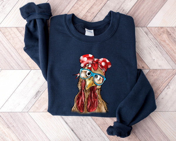 Chicken Sweatshirt, Gift For Chicken Lover, Women Chicken Sweatshirt, Love Chickens, Animal Sweatshirt, Thanksgiving Sweatshirt - 5.jpg