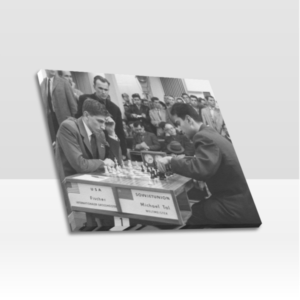 Bobby Fischer Mikhail Tal in Leipzig Chess Championship Frame Canvas Print.png