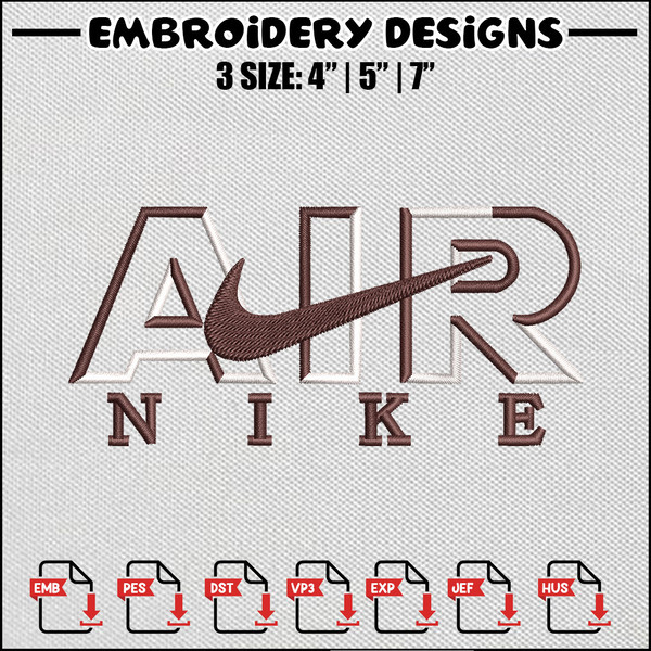 Air nike brown embroidery design