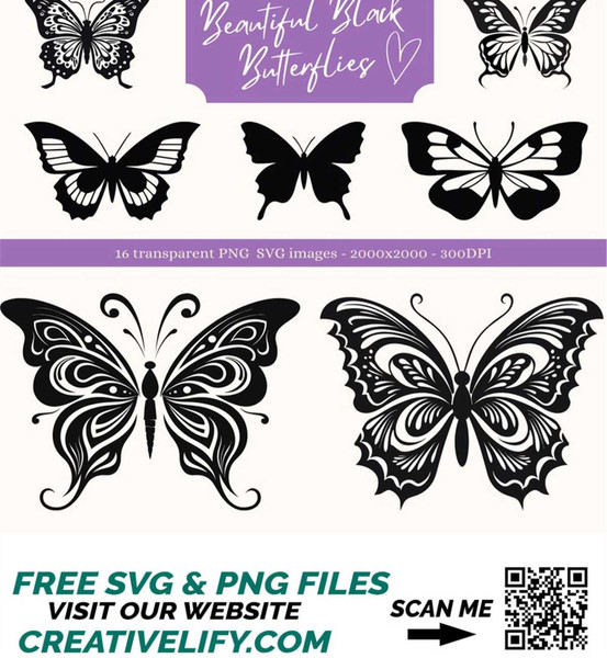 16 Butterfly SVG PNG Clipart Bundle - Butterfly clipart, bea - Inspire ...
