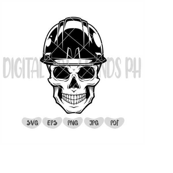 Skull With Hard Hat SVG | Construction Svg | Engineer SVG | - Inspire ...