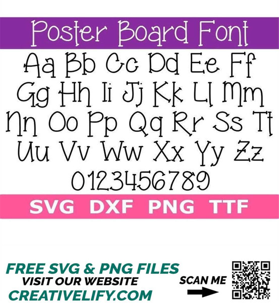 Poster Board Font SVG TTF, Poster Board Letters, School Fon - Inspire Uplift