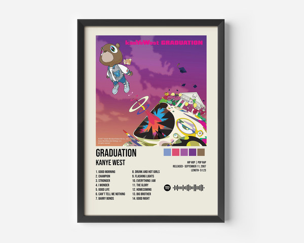 Kanye West Poster Graduation Kanye West Playlist Graduati - Inspire Uplift