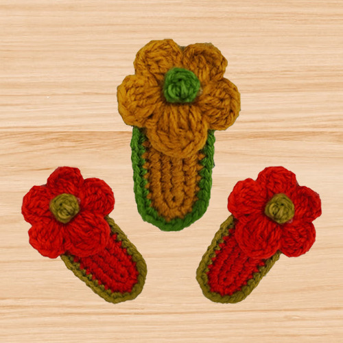 crochet flower hair clip pattern