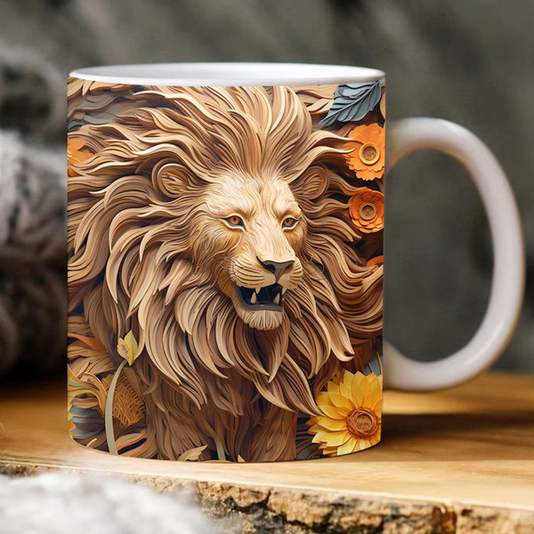 3D Lion Mug Design