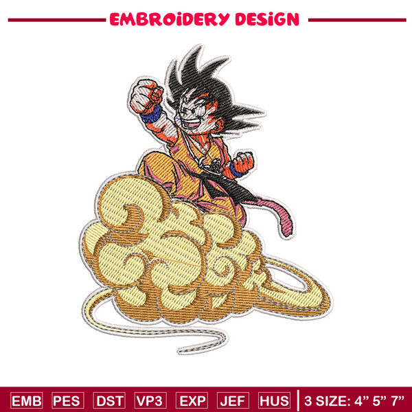 Goku kid embroidery design, Dragonball embroidery, Anime design, Embroidery shirt, Embroidery file, Digital download.jpg