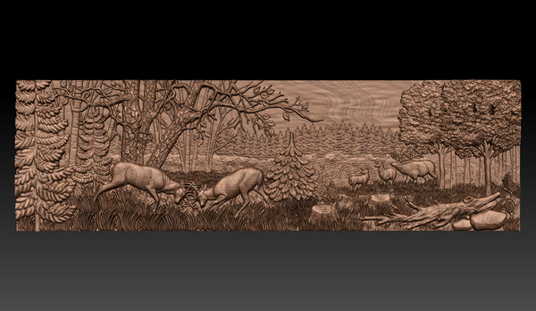 3D STL Model file Panel Deer in the forest