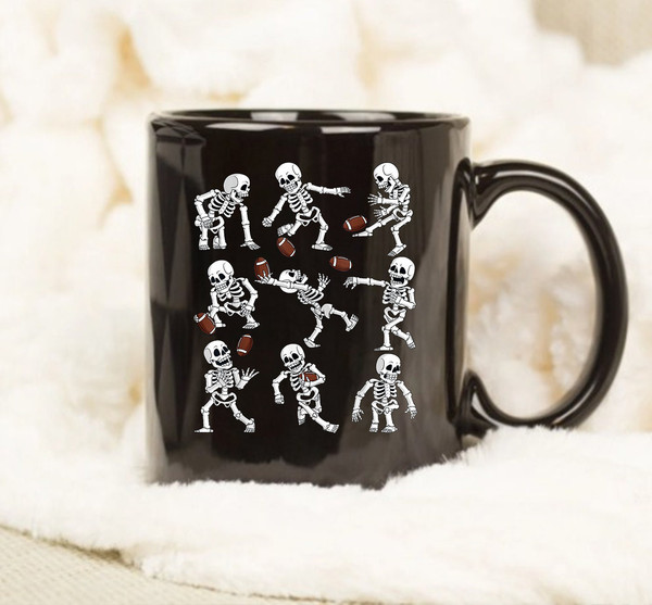 Football Skeletons Funny Mug, Gift Mug, Halloween Mug, Happy Halloween Mug, Skeletons Mug - 1.jpg