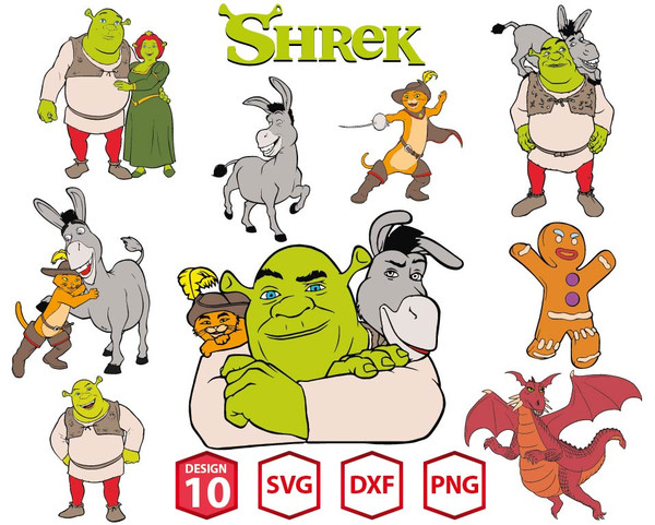 Shrek Png Svg, Shrek In Mickey Ears SVG, Donkey Svg, Shrek L - Inspire ...