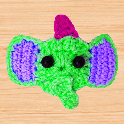 a crochet elephant hair clip pattern