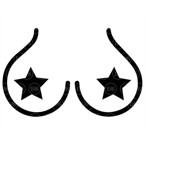 Star Nipples Svg, Boobs Svg, Tits Svg. Vector Cut file for Cricut,  Silhouette, Sticker, Decal, Vinyl, Stencil, Pin, Pdf