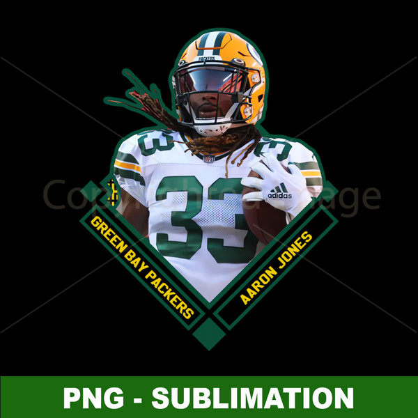 Aaron Jones Green Bay Packers Sublimation PNG Digital Download - High-Quality Artwork for Die-Hard Fans