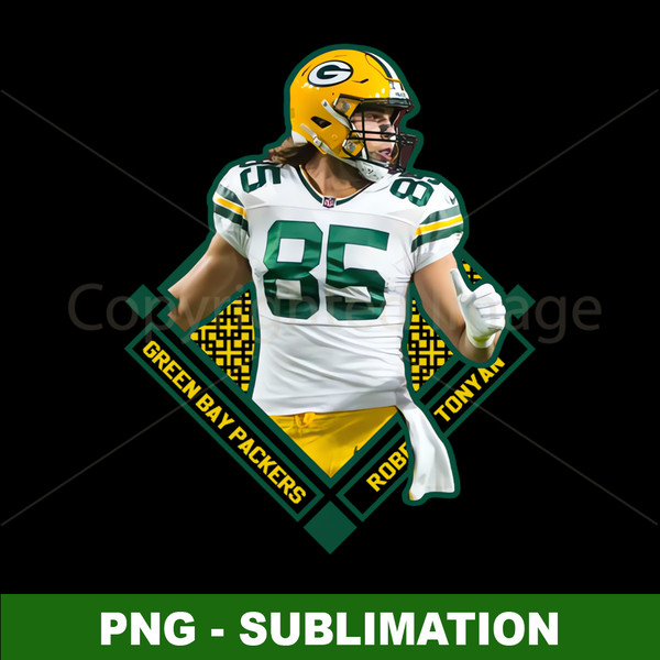 Green Bay Packers Sublimation PNG Digital File - Official Robert Tonyan Merchandise - Level Up Your Game with Authentic NFL Design