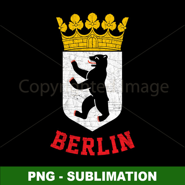 Berlin Germany - Vintage Cityscape Sublimation PNG Digital Download - Immerse in a Retro Journey