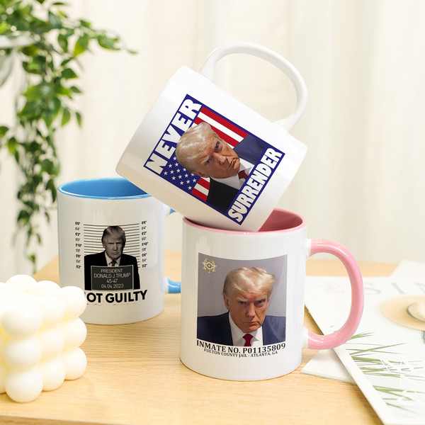 Trump Mug Coffee Cup, Never Surrender - Inspire Uplift