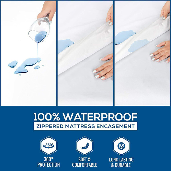Premium Waterproof Mattress Encasement by Utopia Bedding - Pack of 2