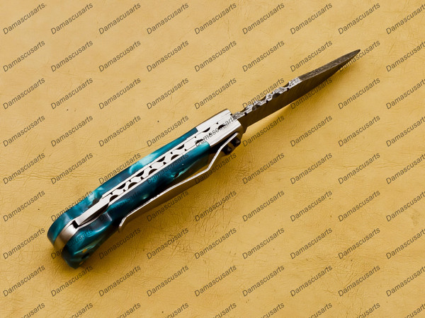 Damascus Pocket Folding Knife 6.JPG