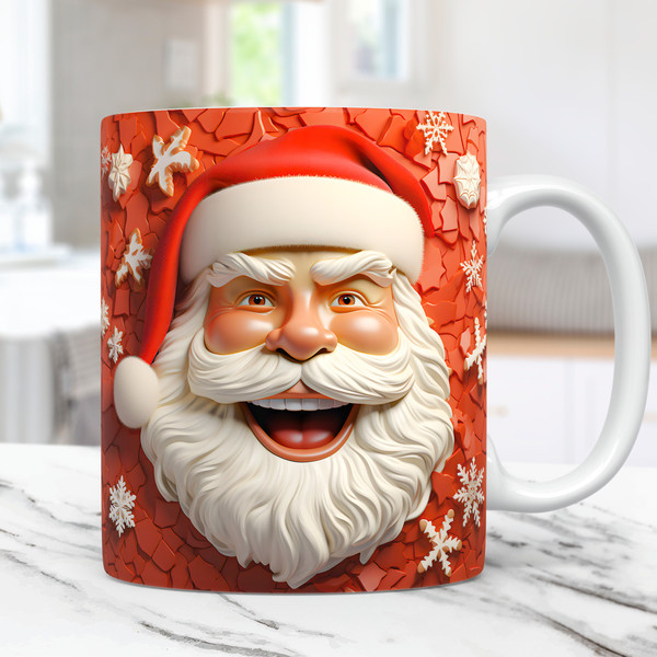 3D Santa Mug, Christmas Mug, 3D Santa Claus 11oz 15oz Coffee - Inspire  Uplift