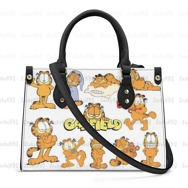 Garfield Leather Handbag, Garfield Handbag, Garfield Fan Gift, Custom Leather Bag, Woman Handbag, Custom Leather Bag, Shopping Bag - 8.jpg