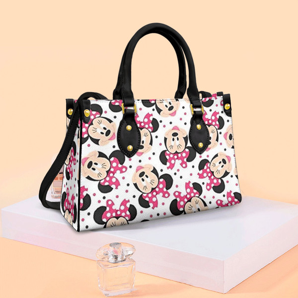 Cute Pinky Minnie Icons Handbag, Anniversary Mickey Handbag, Disney Leatherr Handbag, Shoulder Handbag,  Gift For Disney Fans - 1.jpg
