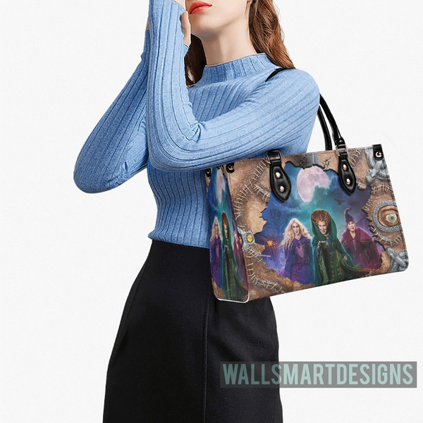 Hocus Pocus Art Leather Bag, Movie Leatherr Handbag, Halloween Shoulder Handbag, Gift For Horror Fans - 3.jpg