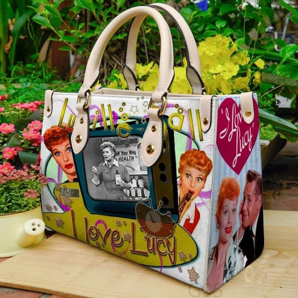 I Love Lucy Funny Art Collection Leather Bag, Personalized Handbag, Women Leather Bag, Trending Handbag - 1.jpg