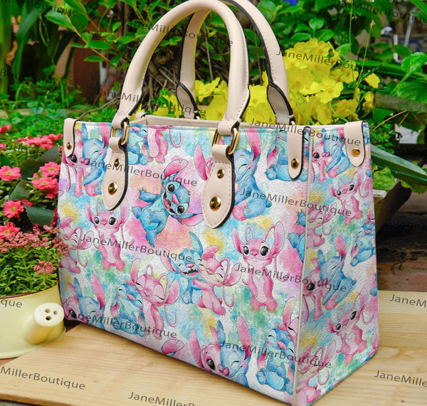 Stitch Disney Leather Bag, Stitch Lover Handbag, Custom Leather Bag, Woman Handbag, Personalized Bag, Shopping Bag, Handmade Bag - 2.jpg