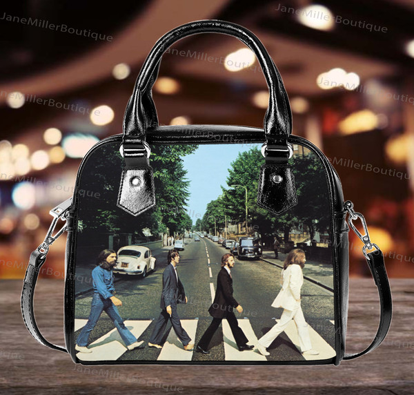 The Beatles Rock Band Leather Bag, Rock Music Handbag, Custom Leather Bag, Woman Shoulder Bag, Crossbody Bag, Shopping Bag, Handmade Bag - 1.jpg
